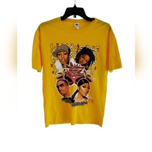New Orleans Music Festival 2023 Hip Hop R&B T Shirt M Yellow Double Sided Faded